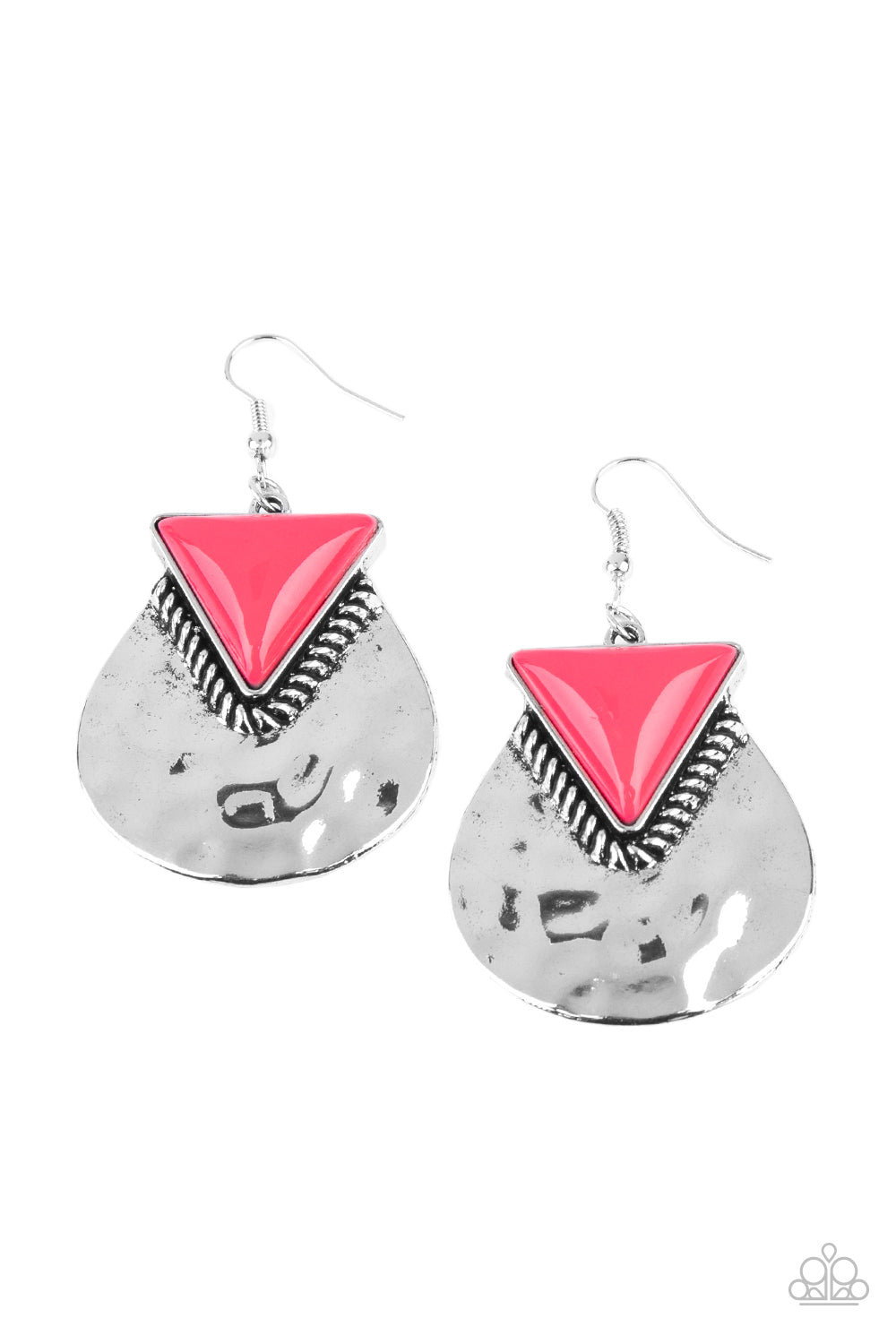 Paparazzi Accessories-Road Trip Treasure Pink Lure Earrings