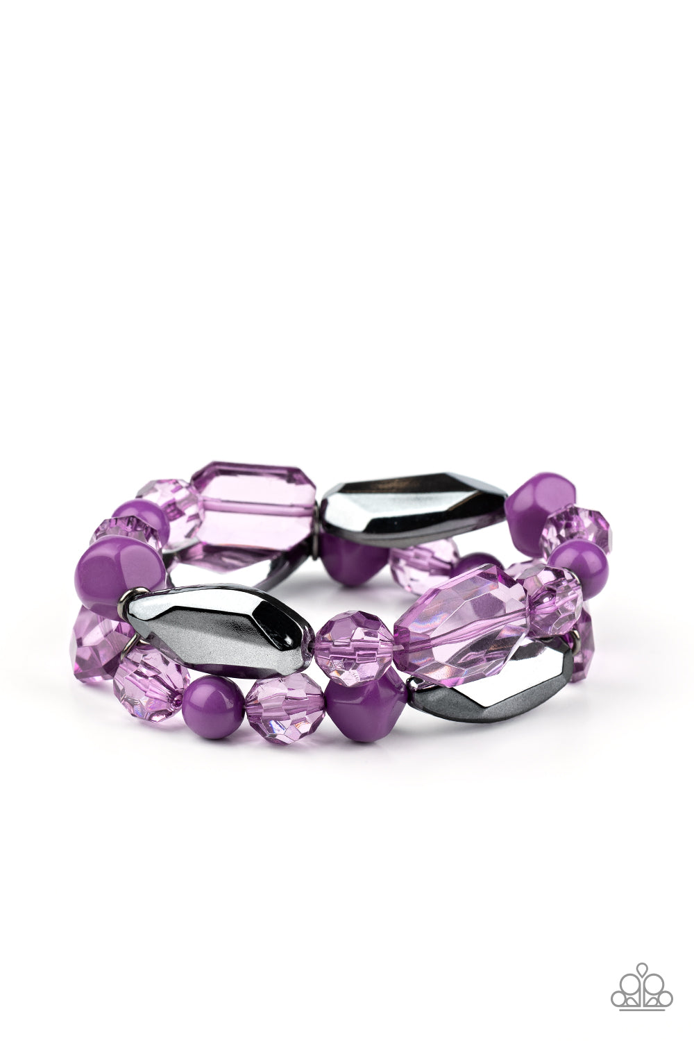 Paparazzi Accessories-Rockin Rock Candy-Purple Bracelet