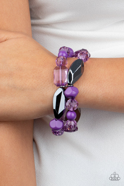 Paparazzi Accessories-Rockin Rock Candy-Purple Bracelet
