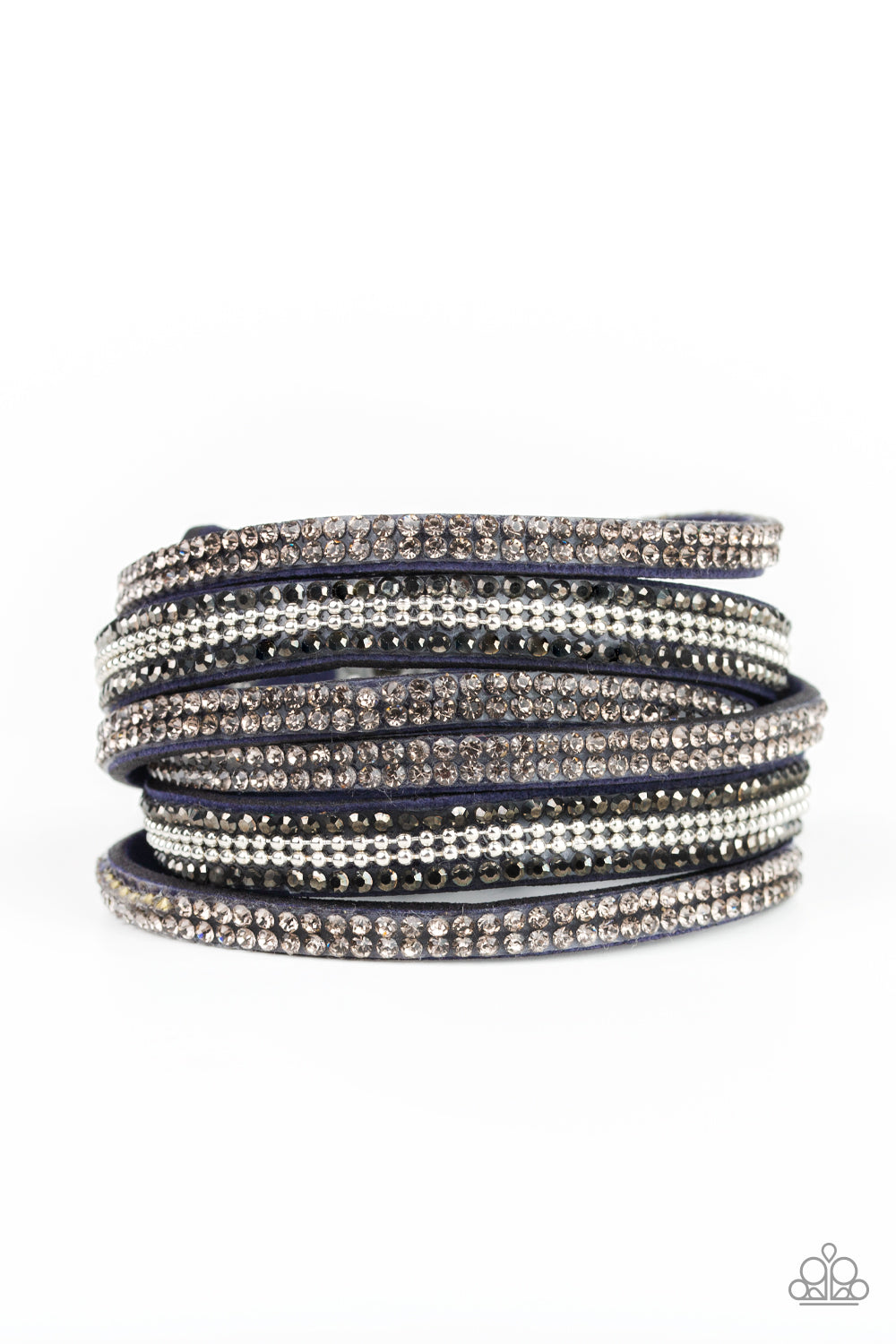 Paparazzi Accessories-Royal Razzle Blue Rhinestone Bracelet
