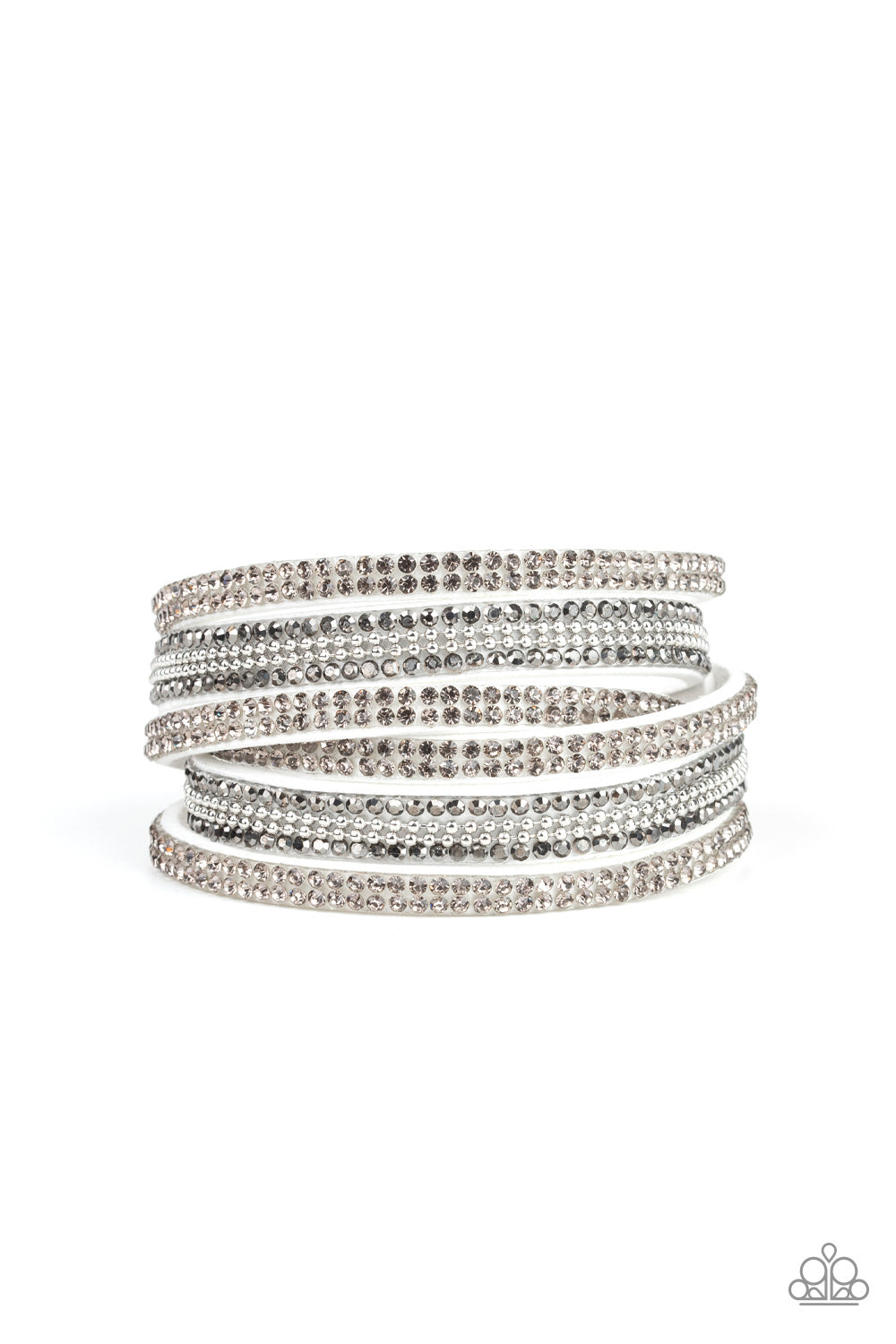Paparazzi Accessories-Royal Razzle White Wrap Bracelet
