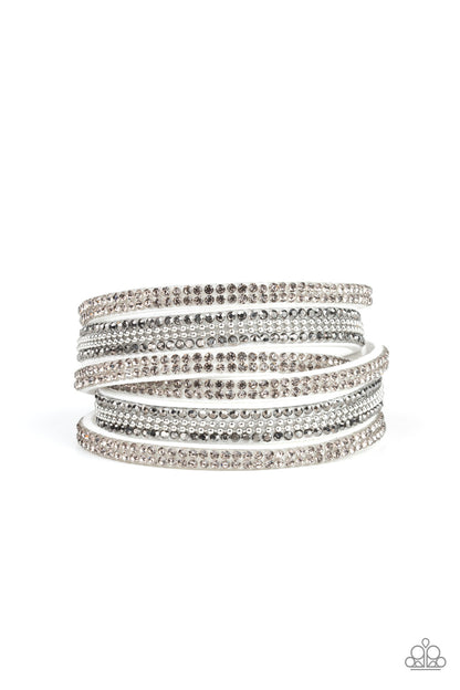 Paparazzi Accessories-Royal Razzle White Wrap Bracelet