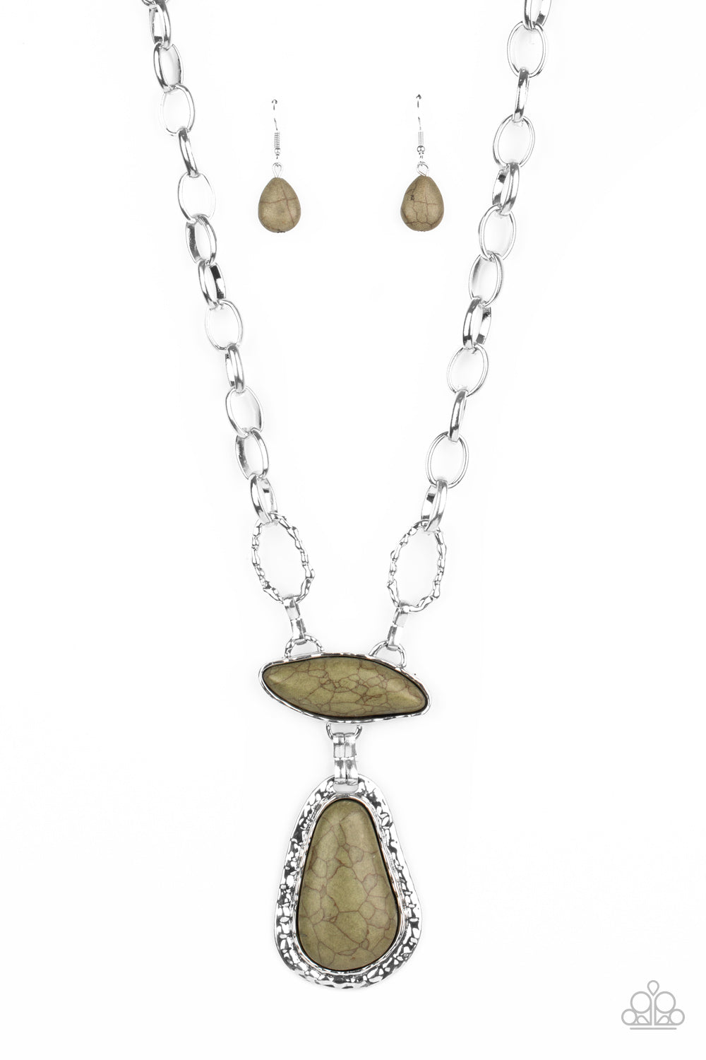 Paparazzi Accessories-Rural Rapture Green Necklace Set