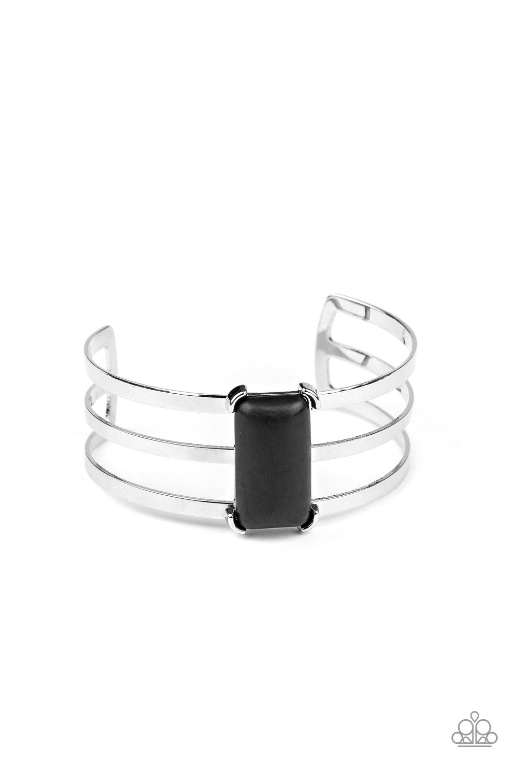 Paparazzi Accessories-Rural Recreation Black Cuff Bracelet