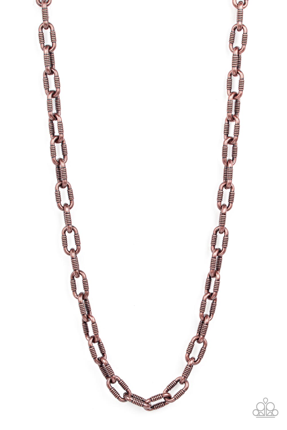 Paparazzi Accessories-Rural Recruit Copper Gritty Chain Necklace Set