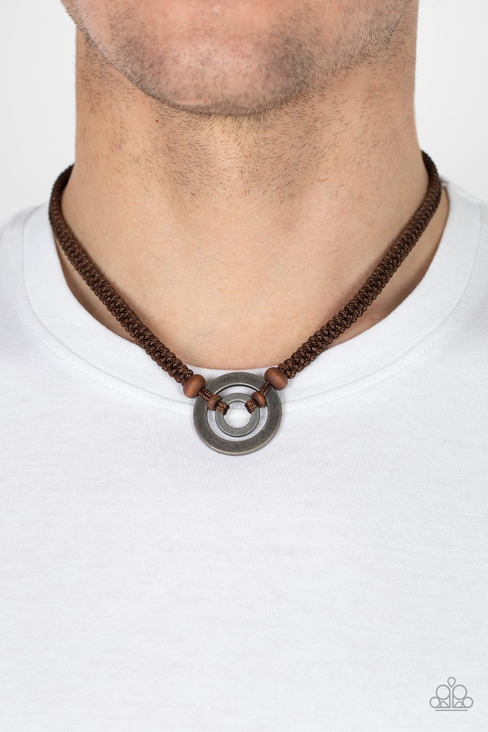 Paparazzi Accessories-Rural Reef Brown Wooden Bead Men's Neck Cord