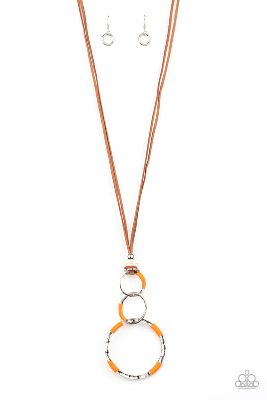 Paparazzi Accessories-Rural Renovation Orange Threaded Necklace Set