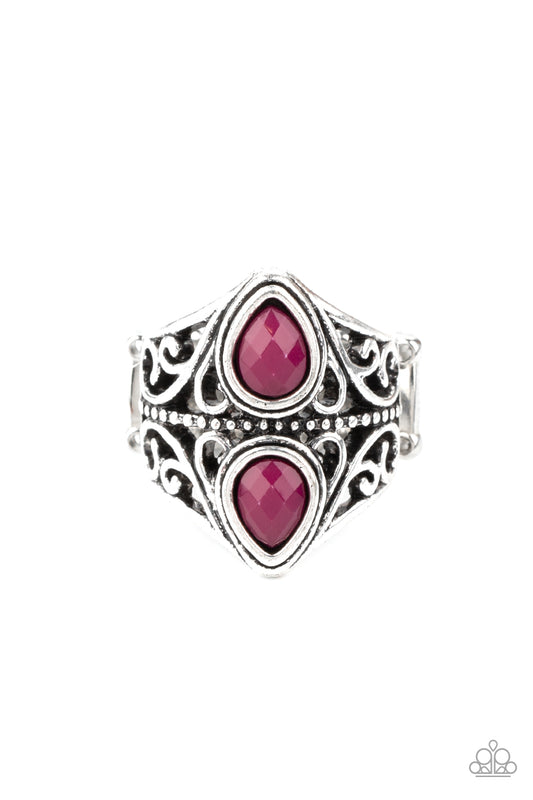 Paparazzi Accessories-Rural Revel Purple Teardrop Ring