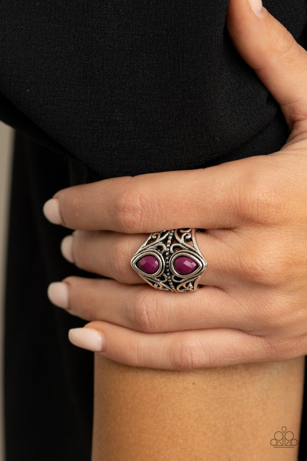 Paparazzi Accessories-Rural Revel Purple Teardrop Ring