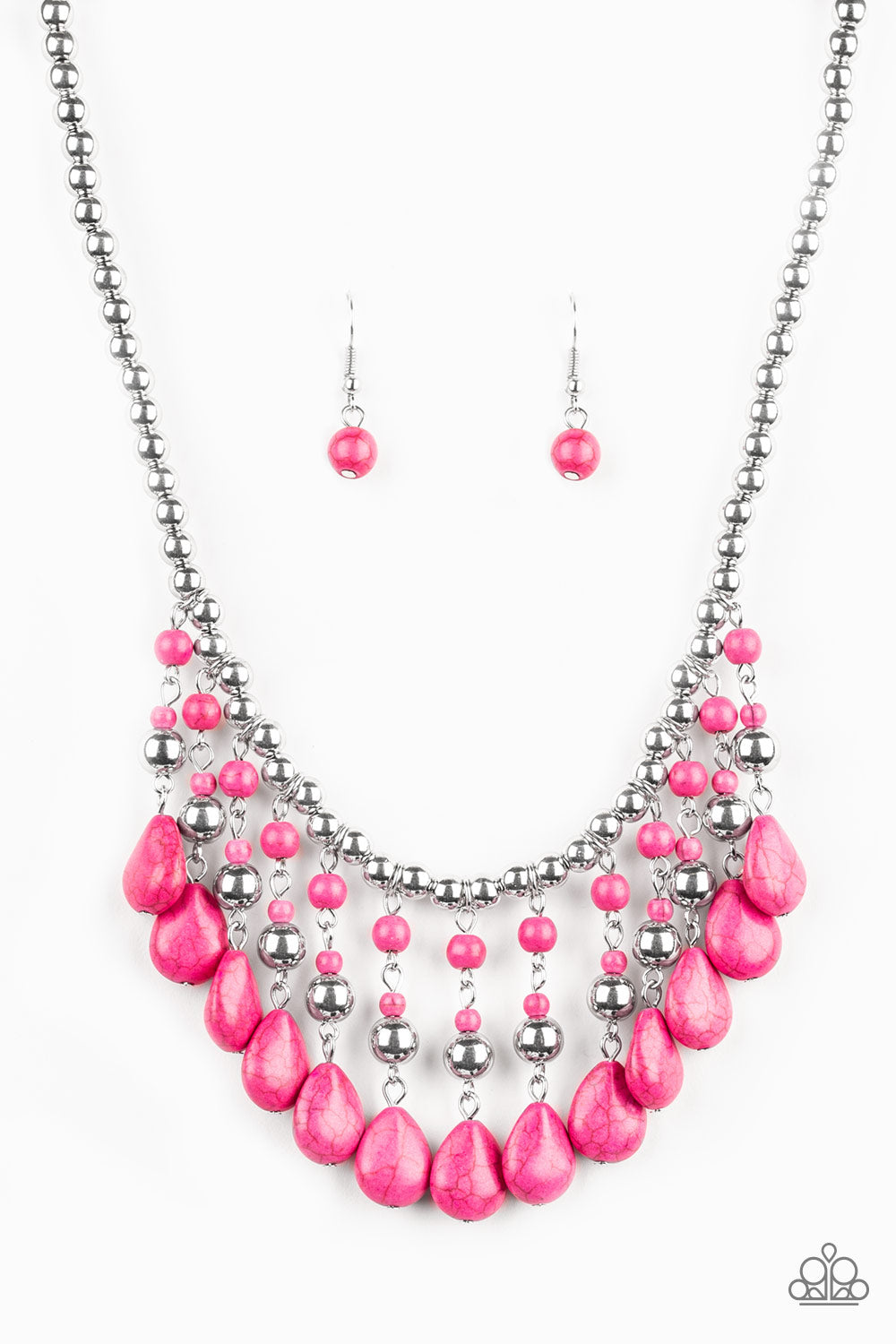 Paparazzi Accessories-Rural Revival Pink Necklace Set