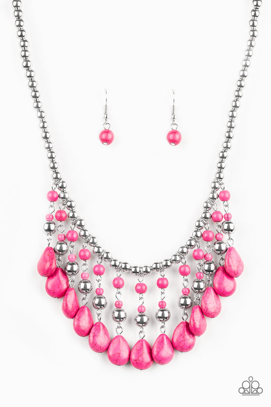 Paparazzi Accessories-Rural Revival Pink Necklace Set