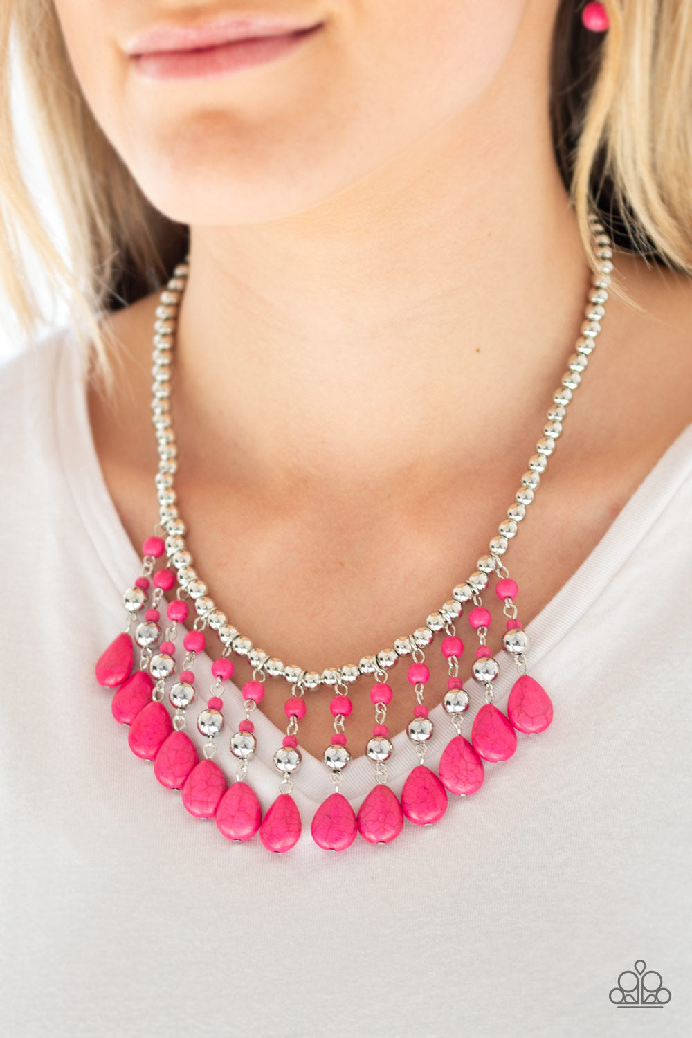 Paparazzi Accessories-Rural Revival Pink Necklace Set