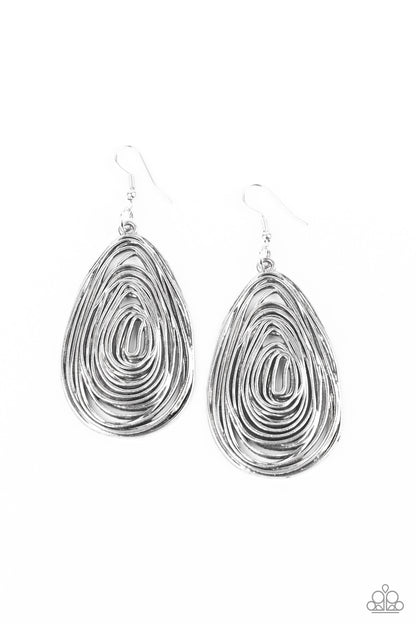 Paparazzi Accessories-Rural Ripples Silver Coil Earrings