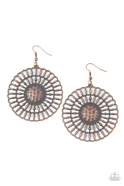 Paparazzi Accessories-Rustic Groves Copper Earrings