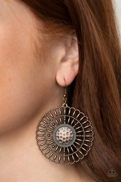 Paparazzi Accessories-Rustic Groves Copper Earrings