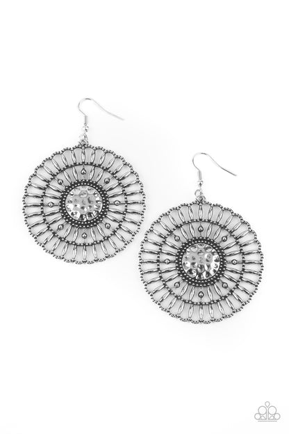 Paparazzi Accessories-Rustic Groves Silver Earrings