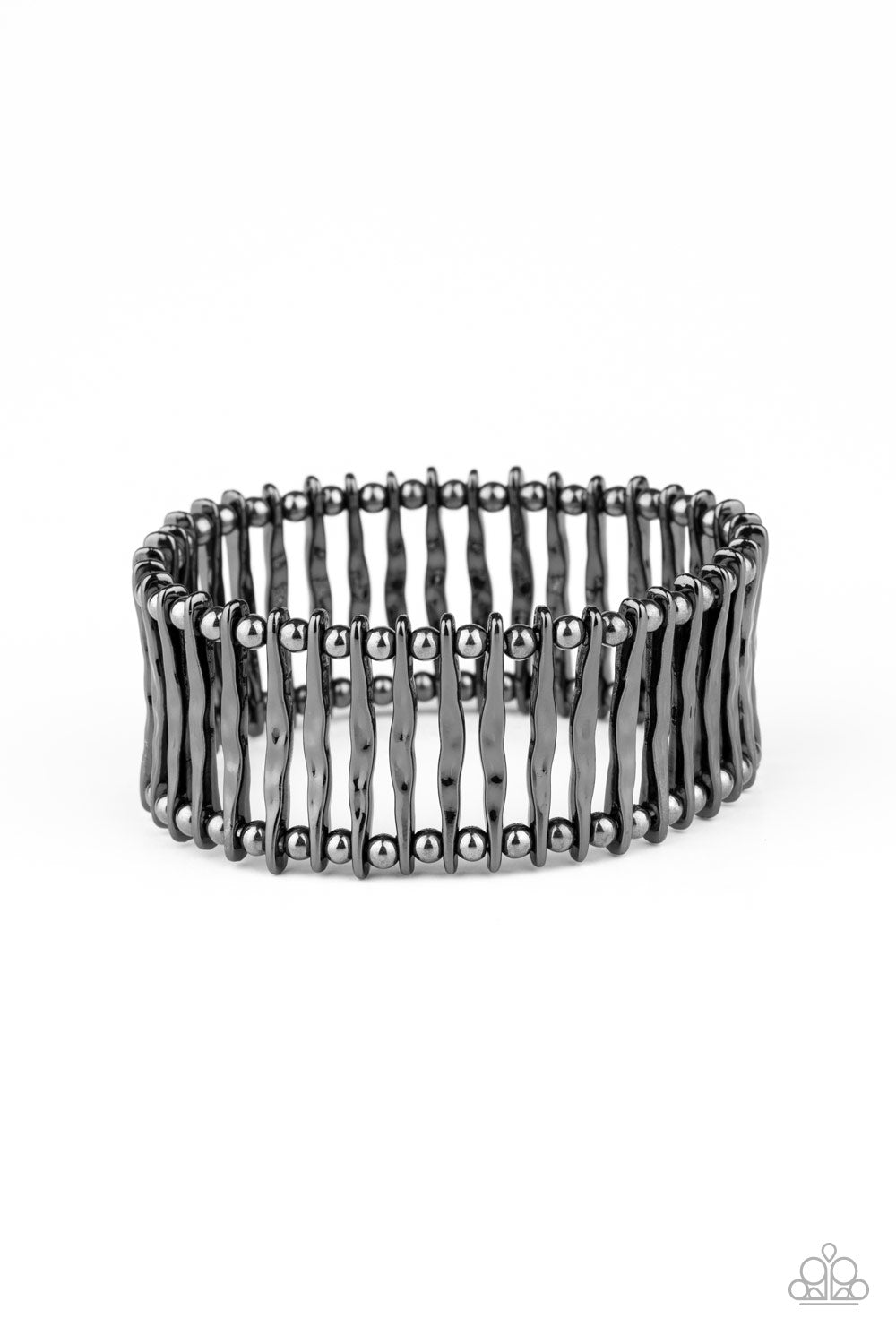 Paparazzi Accessories-Rustic Rebellion Black Edgy Bracelet