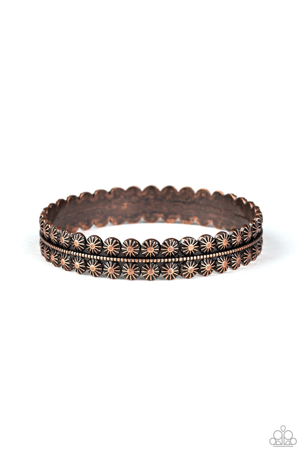 Paparazzi Accessories-Rustic Relic Copper Bangle Bracelet