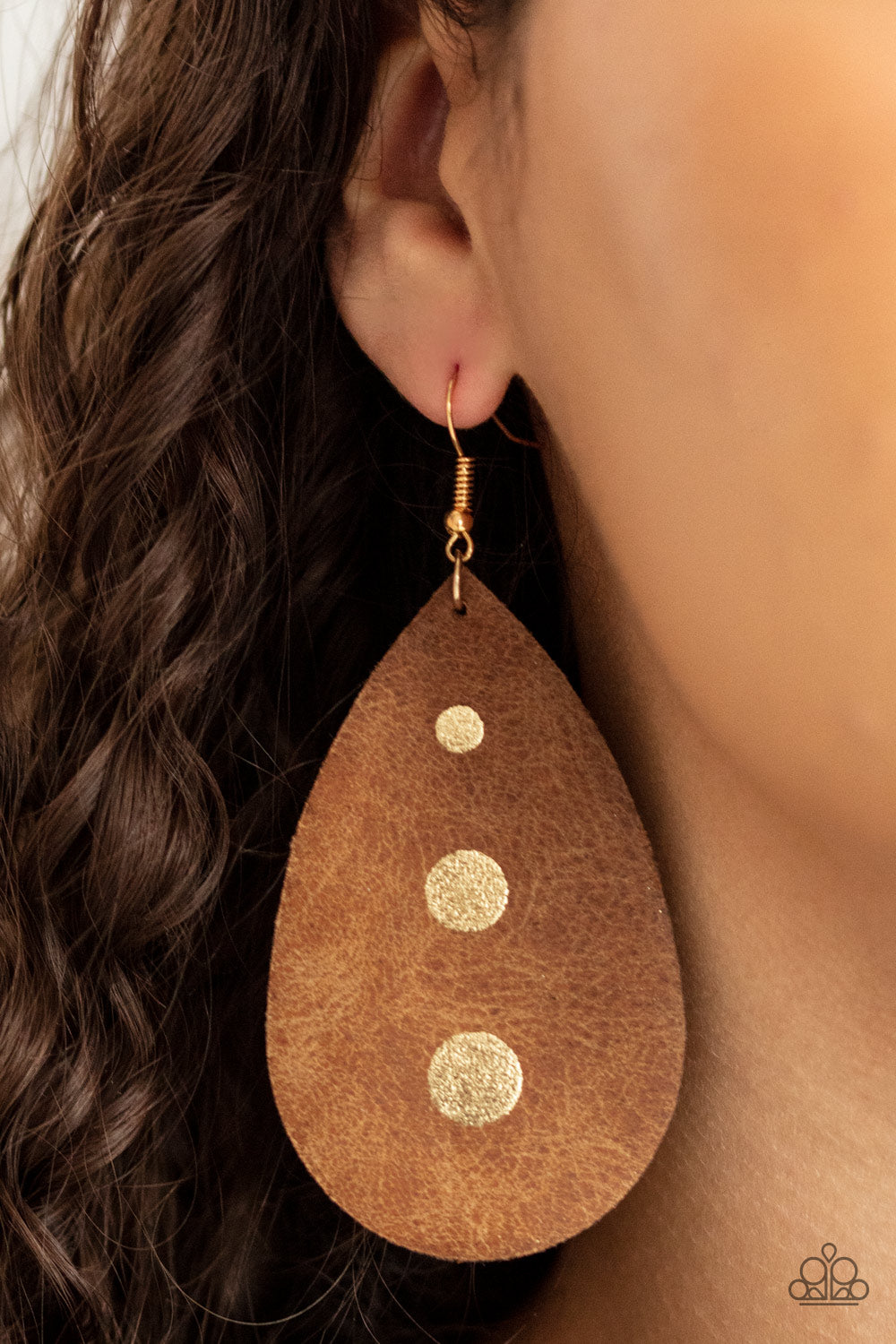 Paparazzi Accessories-Rustic Torrent Gold Distressed Earrings