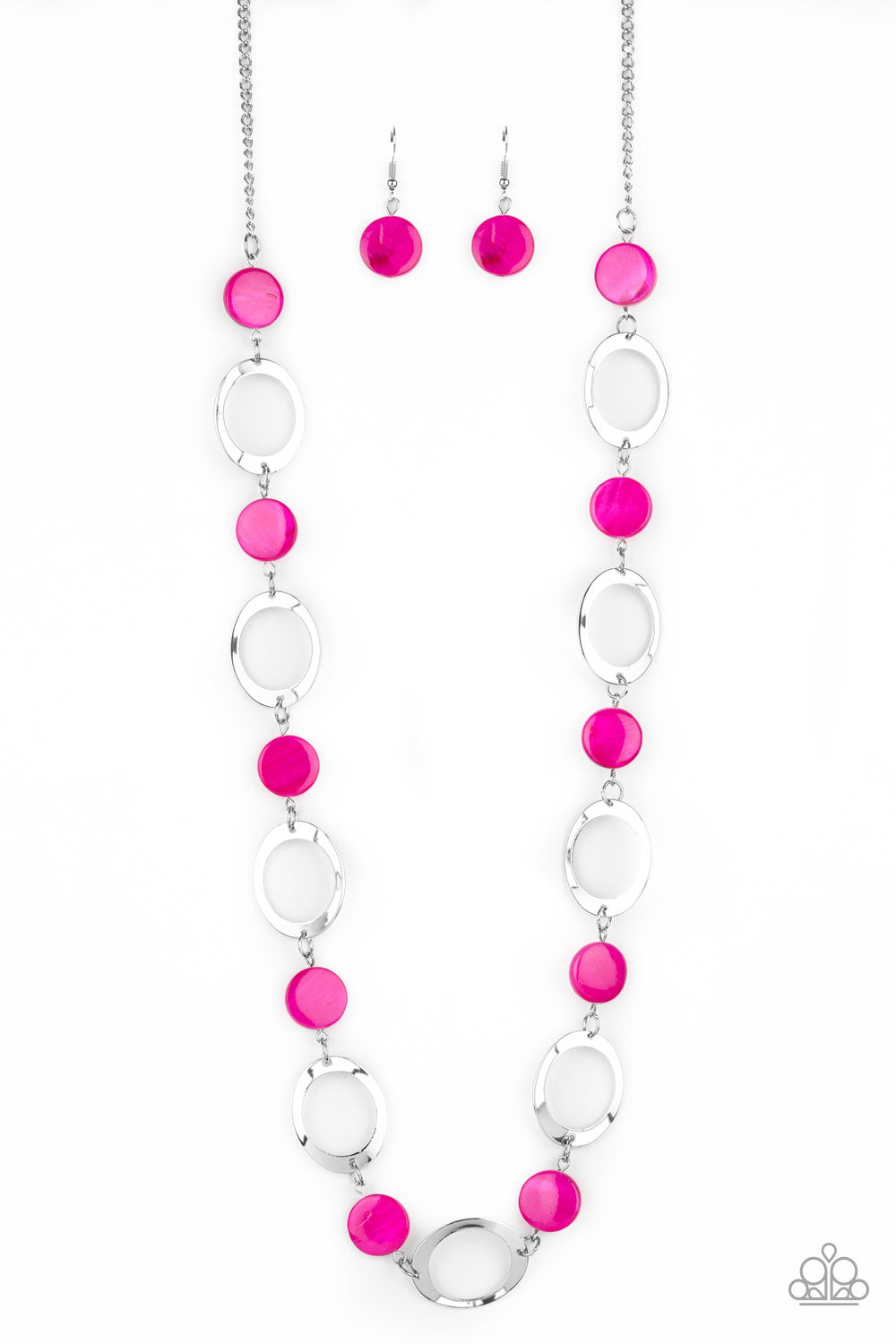 Paparazzi Accessories-SHELL Your Soul Pink Necklace Set