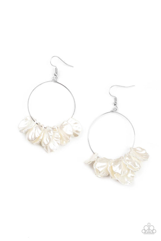 Paparazzi Accessories-Sailboats and Seashells White Wire Bead Earrings