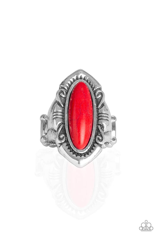 Paparazzi Accessories-Santa Fe Serenity Red Ring