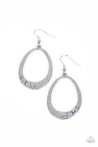Paparazzi Accessories-Seafoam Shimmer Blue Iridescent Teardrop Earrings