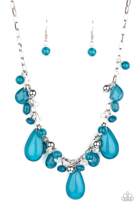 Paparazzi Accessories-Seaside Solstice Blue Necklace Set