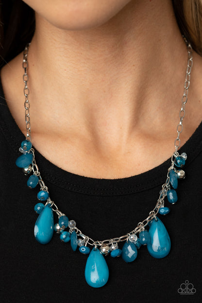 Paparazzi Accessories-Seaside Solstice Blue Necklace Set
