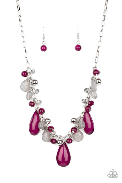 Paparazzi Accessories-Seaside Solstice Purple Necklace Set
