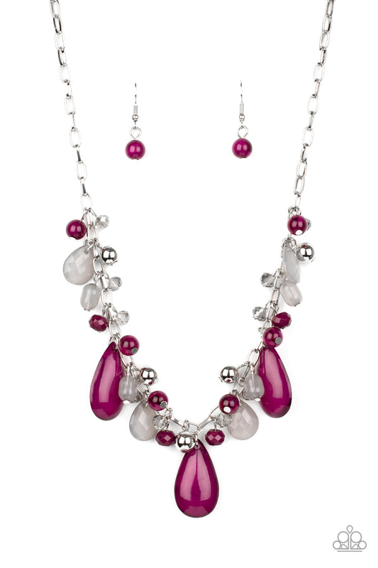 Paparazzi Accessories-Seaside Solstice Purple Necklace Set