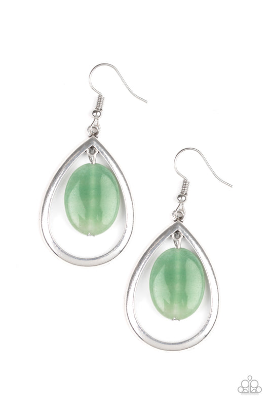 Paparazzi Accessories-Seasonal Simplicity Green Earrings