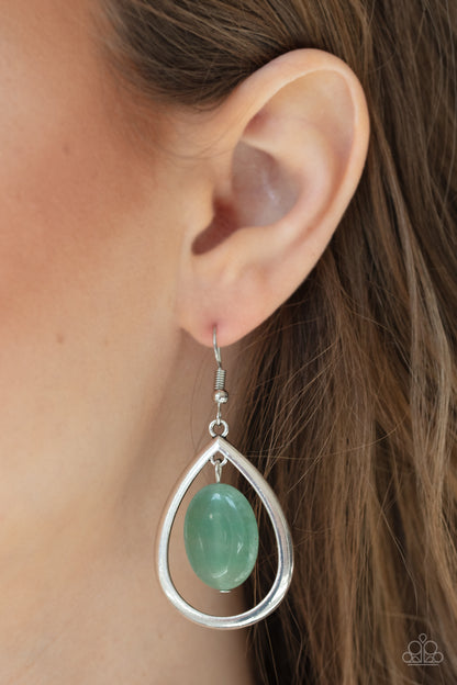Paparazzi Accessories-Seasonal Simplicity Green Earrings