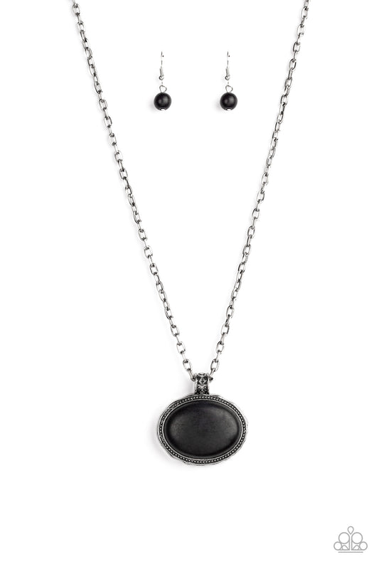 Paparazzi Accessories-Sedimentary Colors Black Necklace Set