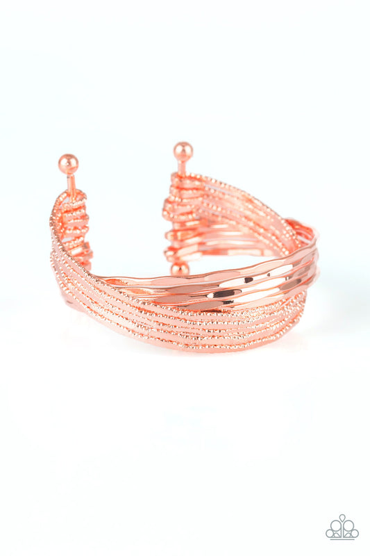 Paparazzi Accessories-See A Pattern? Copper Bracelet