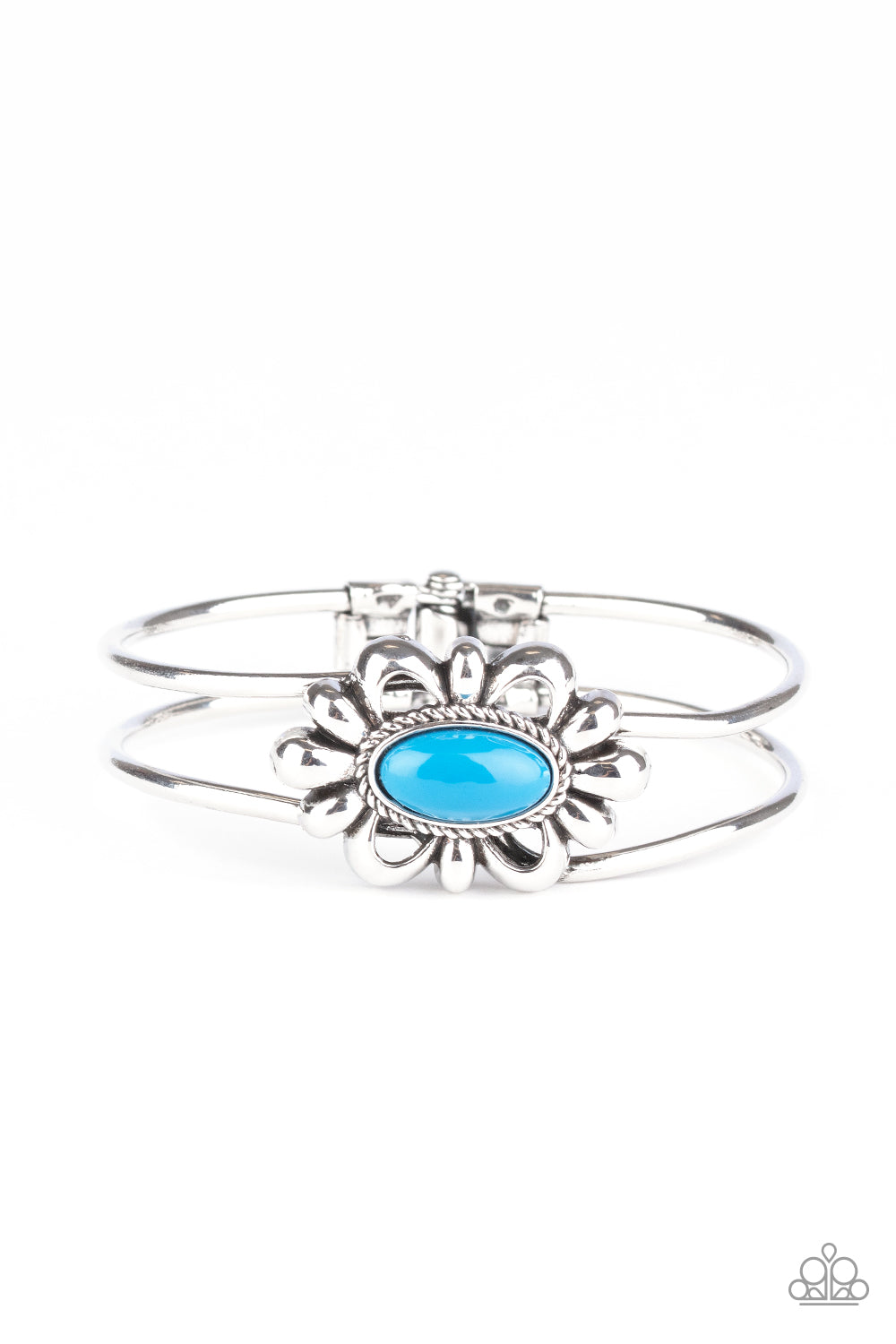 Paparazzi Accessories-Serene Succulent Blue Cuff Bracelet