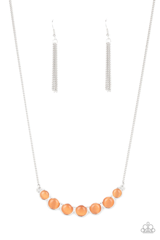 Paparazzi Accessories-Serenely Scalloped Gold Cat's Eye Necklace Set