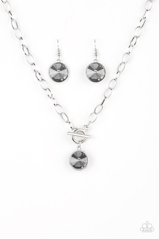 Paparazzi Accessories-She Sparkles On Silver Necklace Set