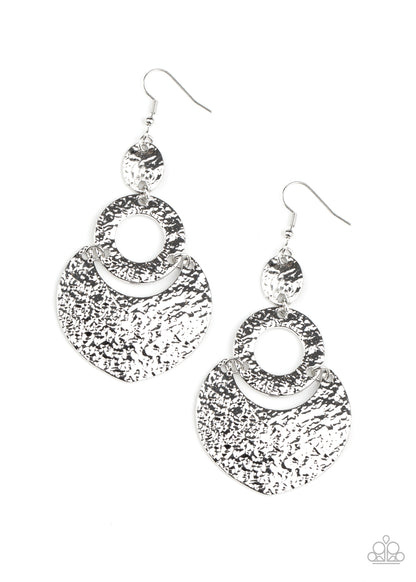 Paparazzi Accessories-Shimmer Suite Silver Earrings