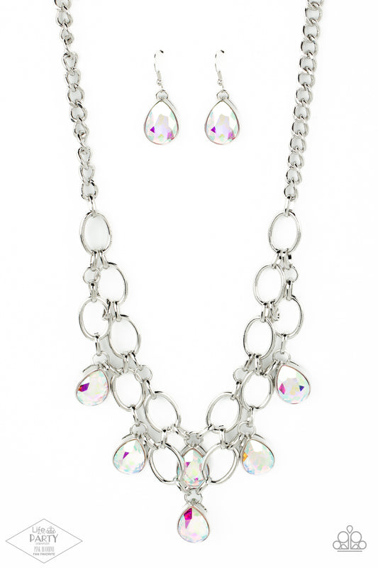 Paparazzi Accessories-Show-Stopping Shimmer Multi Iridescent Necklace Set