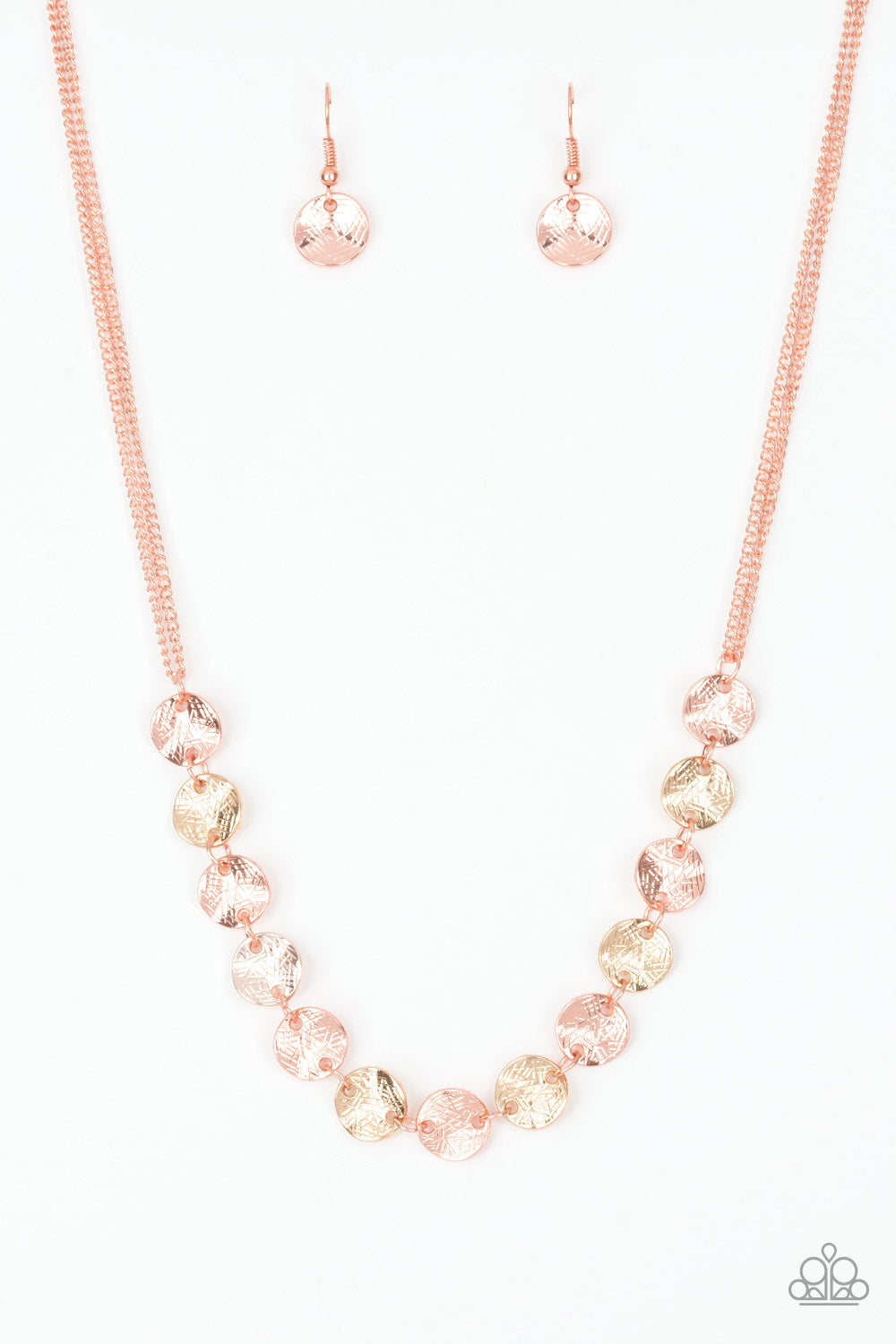 Paparazzi Accessories-Simple Sheen Copper Necklace Set