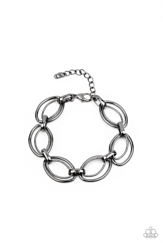 Paparazzi Accessories-Simplistic Shimmer Black Bracelet