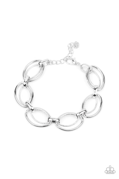 Paparazzi Accessories-Simplistic Shimmer Silver Bracelet