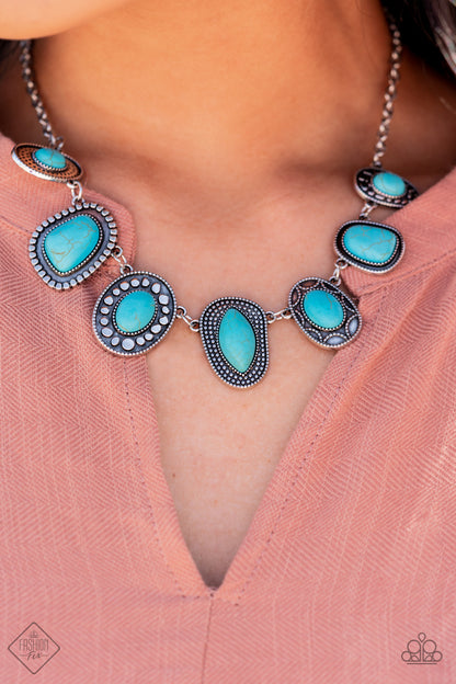 Paparazzi Accessories-Simply Santa Fe Complete Turquoise October Fashion Fix Set