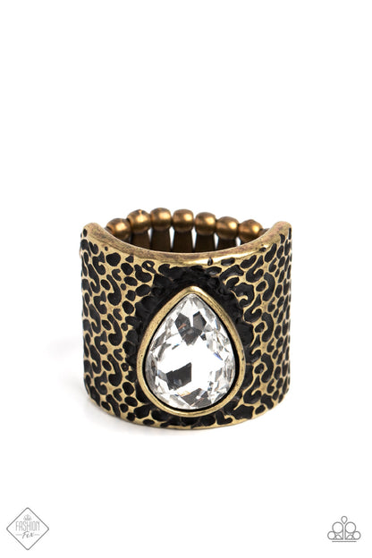 Paparazzi Accessories-Singed Shape Brass January Fashion Fix Ring