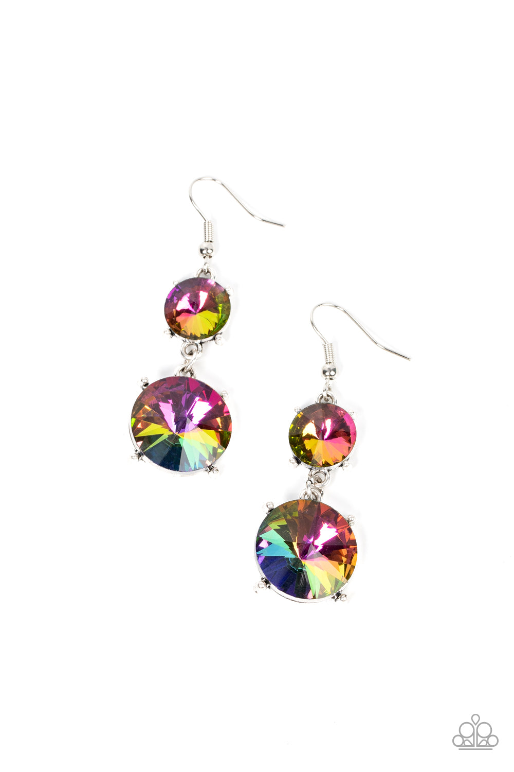 Paparazzi Accessories-Sizzling Showcase Oversize Dripping Oil Spill Earrings