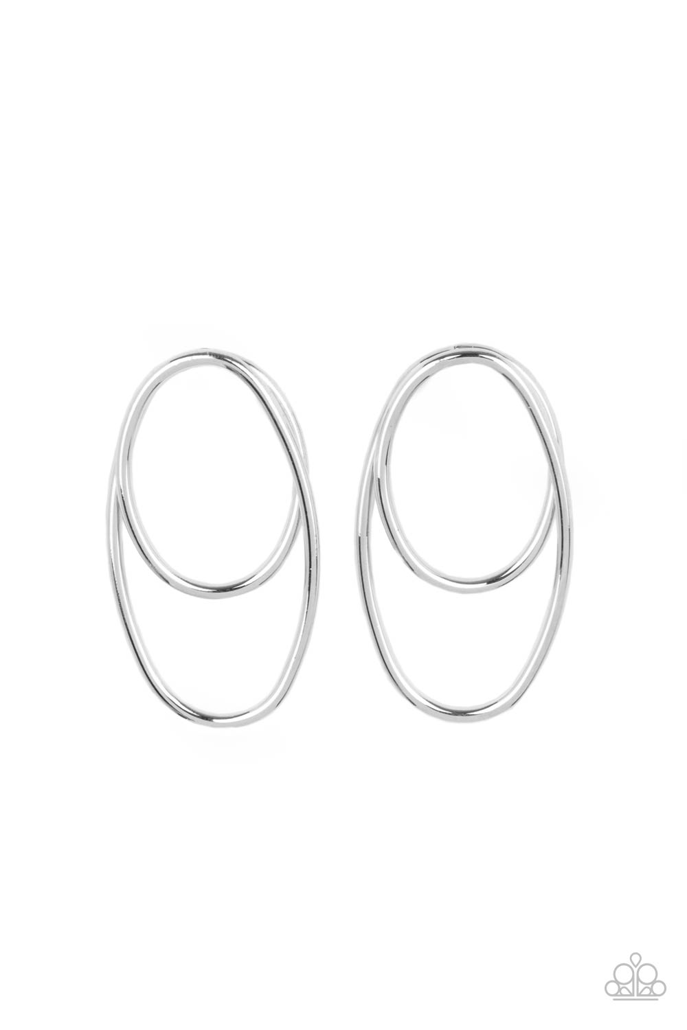 Paparazzi Accessories-So OVAL-Dramatic Silver Wire Earrings