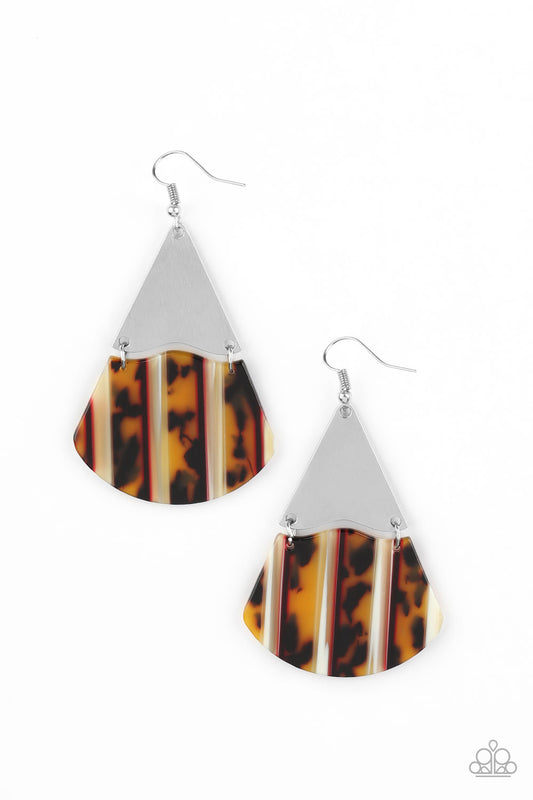 Paparazzi Accessories-Social Animal Yellow Earrings