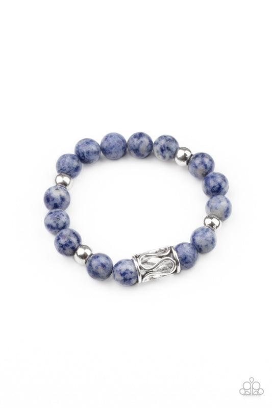 Paparazzi Accessories-Soothes The Soul Blue Luzuli Bead Bracelet