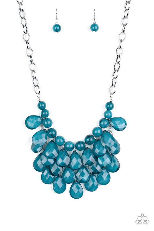 Paparazzi Accessories-Sorry To Burst Your Bubble Blue Necklace Set